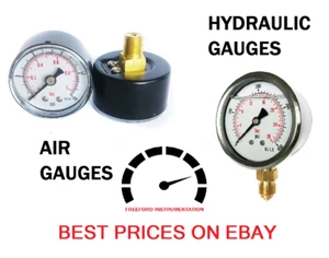 Pressure Gauge Pneumatic 40mm 50mm Dry. Hydraulic 63mm Glycerine Filled - Picture 1 of 9