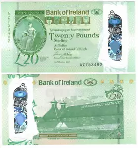 Bank of (Northern) IRELAND £20 Pound UNC POLYMER Banknote (2017) Prefix AZ P-92a - Picture 1 of 1