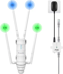WAVLINK AC1200 Estensore WiFi Esterno Resistente alle Intemperie, Access Point Esterno con PoE - Foto 1 di 6