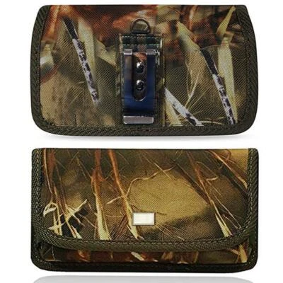 For iPhone XR Camouflage Rugged Nylon Horizontal Belt Clip Loop Carrying Pouch - Image 1 of 4