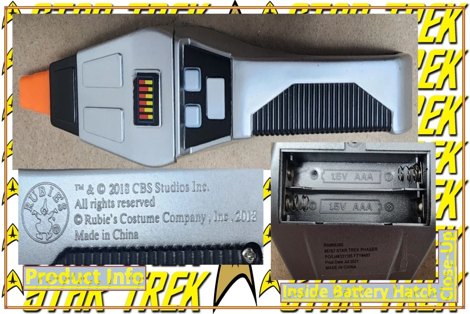 Disfraces de Rubie Star Trek Próxima Generación Pistola Phaser Disfraz Accesorio Juegos con disfraces Foto 1 de 4