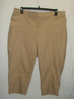 Catherines Moderno Elástico Cáqui Cropped Capris Feminino Tamanho 24W Novo em folha ~ y4 - Imagem 1 de 4