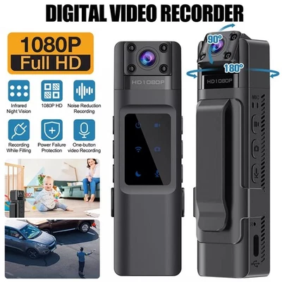 MARKENLOS Bodycam Wasserdicht Mini Überwachungskamera HD 1080p Tragbare Körperkamera 270°