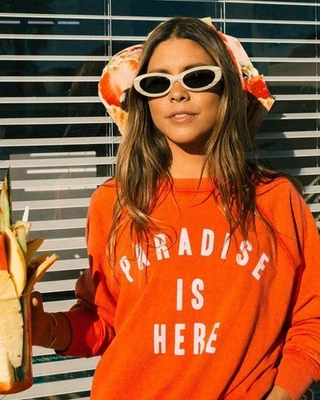 Sudadera BILLABONG Keep Tryin M Roja Rosa Estampado Gráfico Pullover Mezcla de Algodón Foto 1 de 4