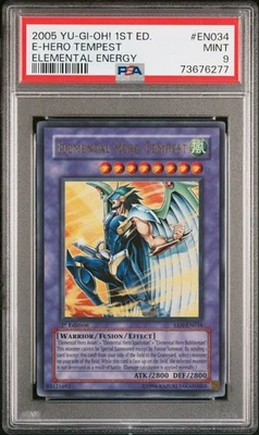 2005 Yu-Gi-Oh! Elemental Hero Tempest Elemental Energy EEN 1st Ed Ultra PSA 9 - Image 1 of 2