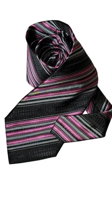 Corbata a rayas hecha a mano 100 % seda Versa Milan New York de colección Foto 1 de 4