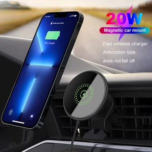 20W Magnetic Wireless Charger Car Mount Holder For iPhone 16 Pro Max 15 14 13 12 - Picture 1 of 15