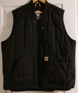 Herren Carhartt Puffer Full Zip Weste gesteppt schwarz Taschen - XXL - Bild 1 von 7