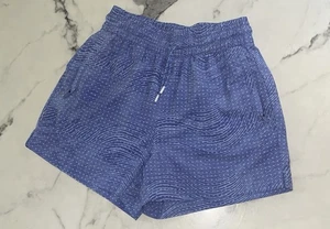 Athleta Girl Purple Periwinkle Print Athletic All Play 3" Shorts Girls Large 12 - Picture 1 of 9