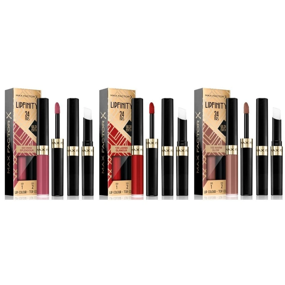 Max Factor Lipfinity Gilded Edition Lip Colour & Top Coat - Elige tu tono - Imagen 1 de 1