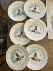 Corelle "Outer Banks" Lighthouse Salad/Bread/Dessert Plates 7 1/4" X6 - Picture 1 of 6