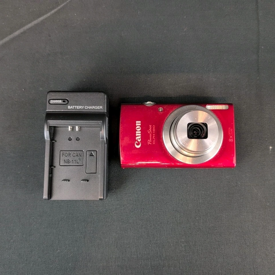 Canon PowerShot 20 MP ELPH 180 Digital Camera PC2275 Red W/ Battery  - Image 1 of 4