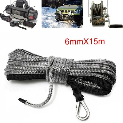 1/4"x50' 10000LBS Synthetic Winch Rope Line Recovery Cable ATV UTV 4X4 w/ Sheath - Image 1 of 4