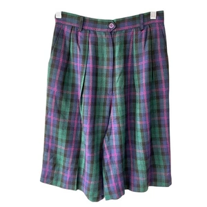 Vintage 80s Susan Bristol Plaid Pleated Preppy Shorts Size 6 Academia Old Money - Bild 1 von 7