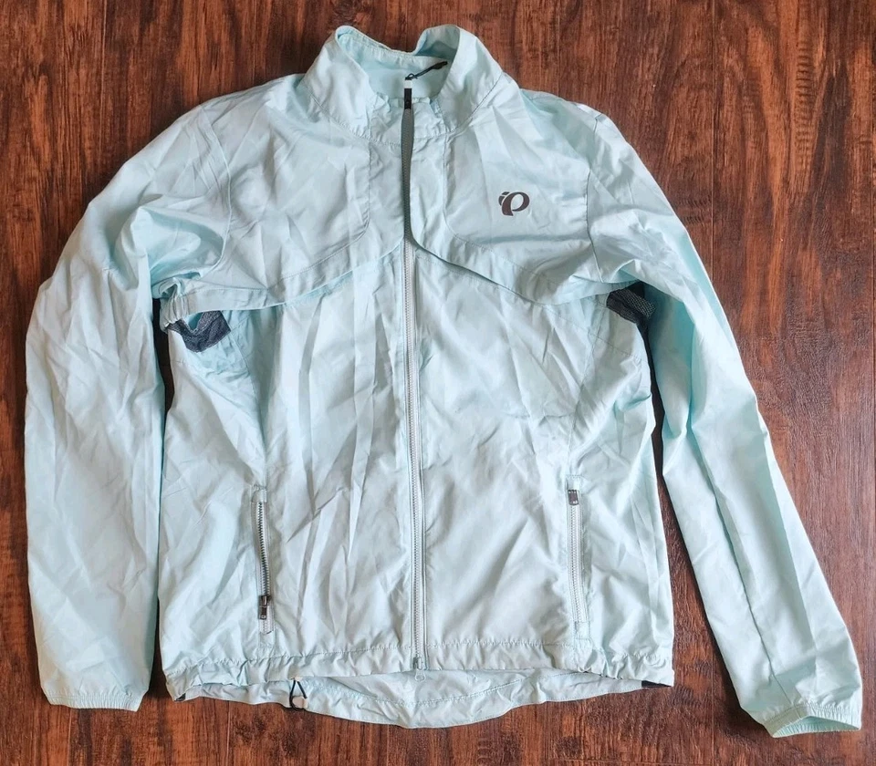 Pearl Izumi Womens Quest Barrier Convertible Cycling Jacket Vest Lt Blue Medium - Image 1 of 4