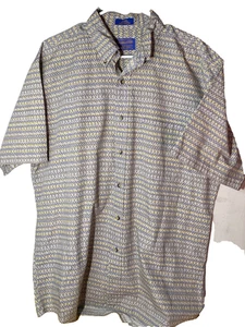 Pendleton Button Down Shirt Short Sleeve Geometric All Over Print Men's Large - Picture 1 of 3