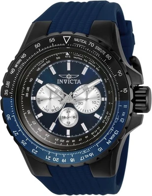 Invicta Men's 33037 Aviator Quartz Chronograph Blue & Black Dial Silicone Watch - Image 1 of 4