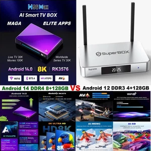 NEW AI⚡Android 14 H96 Max M9⚡Octacore 8/128G 8K AV1 vs empty supebox supreme o12 - Picture 1 of 21