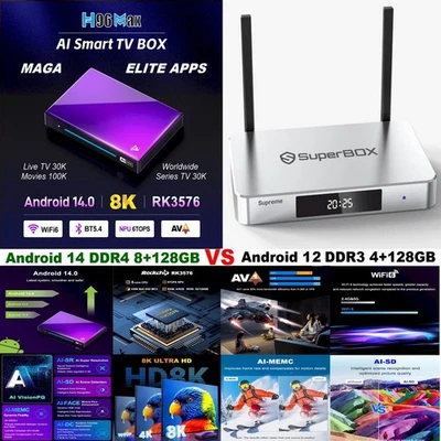 NEW AI⚡Android 14 H96 Max M9⚡Octacore 8/128G 8K AV1 vs empty supebox supreme o12 - Image 1 of 4