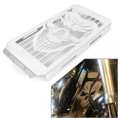 Skull Radiator Grille Grill Guard Cover for Honda VTX1800C/F/N/R/S/T Silver Foto 1 de 4
