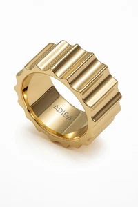 Anello a fascia in acciaio inox ADIBA Machina Gear misura 8 - Foto 1 di 2