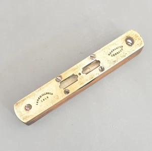 Vintage Rare I&D Smallwood 1918 England Spirit Level 6inch Mahogany Brass - Picture 1 of 5