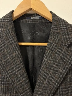 Arnold Brant Cashmere Wool Sport Coat Sz 42R Gray Glen Plaid Classic Preppy - Image 1 of 4