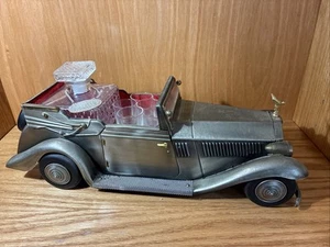HOW DRY I AM - Japan Vintage Rolls Royce Music Box Decanter Set 6 Shot Glasses - Picture 1 of 9