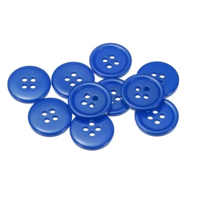 Nähknöpfe 28L 11/16" Kunstharz rund flach 4 Löcher Bastelknöpfe Dunkelblau 10Stk - Bild 1 von 4
