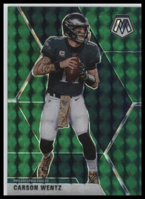 2020 Panini Mosaic #160 Carson Wentz Prizm Green - Image 1 of 2