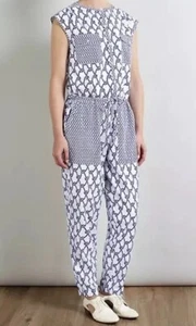 Tuta nuova con etichette Somerset di Alice Temperley stampa corda blu bianco UK 6 - Foto 1 di 12
