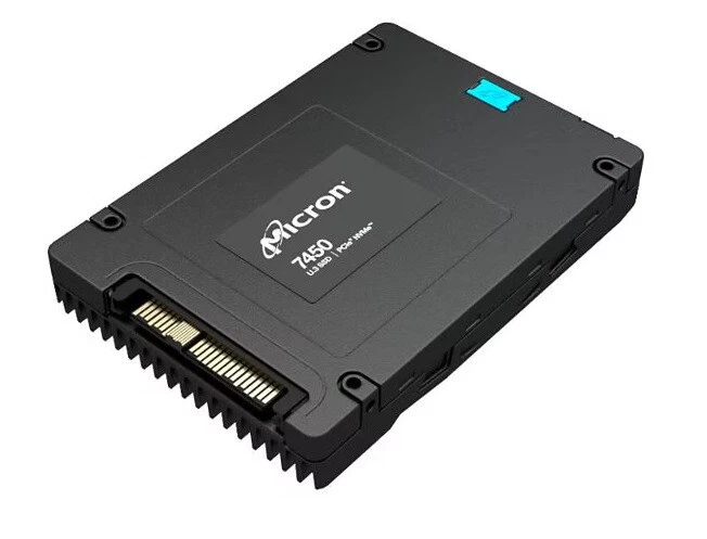 Micron MTFDKCC1T9TFR-1BC1ZABYYR 7450 PRO 1.9TB NVMe PCIe 4.0 3DTLC U.3 15mm SSD - Image 1 of 1
