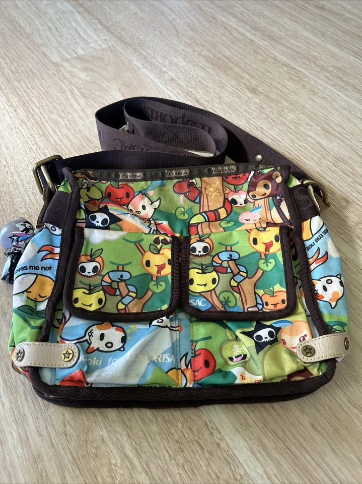 Tokidoki Le Sportsac Stellina Messenger Bag Purse Foresta Green X Body Kawaii - Image 1 of 4