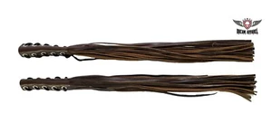 Cubierta de embrague de freno de motocicleta con flecos de cuero, marrón - Chopper accesorio para motociclista nuevo - Imagen 1 de 4