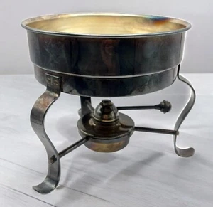 Vintage Sheffield Silver Plate Chafing Dish with Stand and Burner - Picture 1 of 13