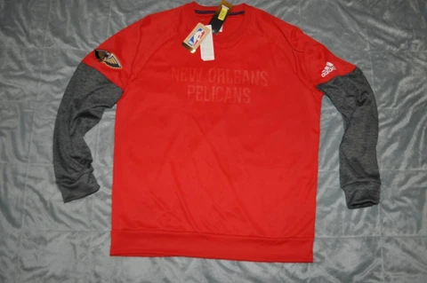 New Orleans Pelicans adidas Second Half Pullover Sweatshirt Red NWT Cover