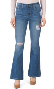 NWT Women's D. Jeans Sz 10 High Waist/ Recycled Plastic Bottles/ Flared Jeans - Picture 1 of 5