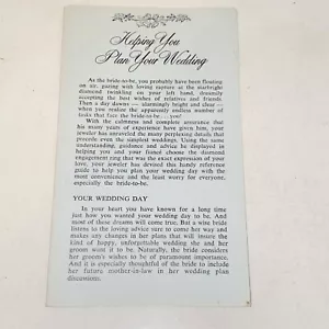 Ancien livret années 50 vous aider à planifier votre mariage par le conseil de l'industrie de la bijouterie - Photo 1/13