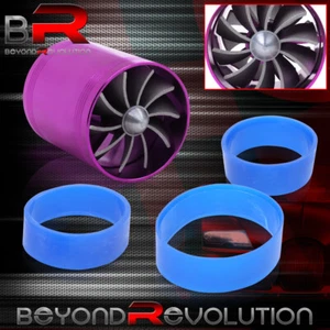 Universal Car Truck 2.5" Supercharger Power Air Intake Dual Fan Turbo Purple - Picture 1 of 3