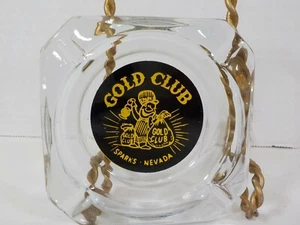 Vintage (1967-91) Gold Club Sparks, Nevada Advertising Ashtray Clear Color Glass - Picture 1 of 2