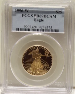 1996 W US Proof Gold Eagle 1/2 oz $25 PCGS PR69 DCAM - Picture 1 of 2