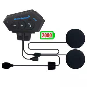 BT12 Bluetooth 5.0 Helmet Headset, Wireless Handsfree Stereo Earphone Motorbike - Picture 1 of 6
