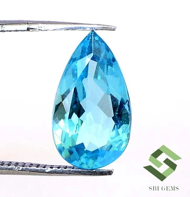 Piedra preciosa suelta facetada corte pera apatita natural certificada 11x7,50 mm, 12,25x7 mm Foto 1 de 1