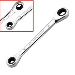 Double Box End Ratcheting Wrenche Metric Universal 8-10mm Ratchet Spanner 2pcs - Picture 1 of 5
