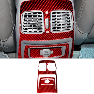 2Pcs Red Carbon Fiber Interior Rear Center Console Cover Trim For Hyundai Azera - Imagem 1 de 4