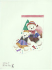Needlepoint Canvas Handpainted Melissa Shirley Christmas Mini Stocking Snow Bear