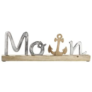 Dekofigur Indoor - Gilde Moin Deko-Schriftzug Alu/Holz - Holz Schrift Figur Wohn - Bild 1 von 1
