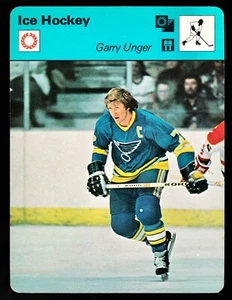 Tarjeta de hockey sobre hielo Sportscaster Garry Unger 1978 #18-23 Italia casi nueva - Imagen 1 de 2