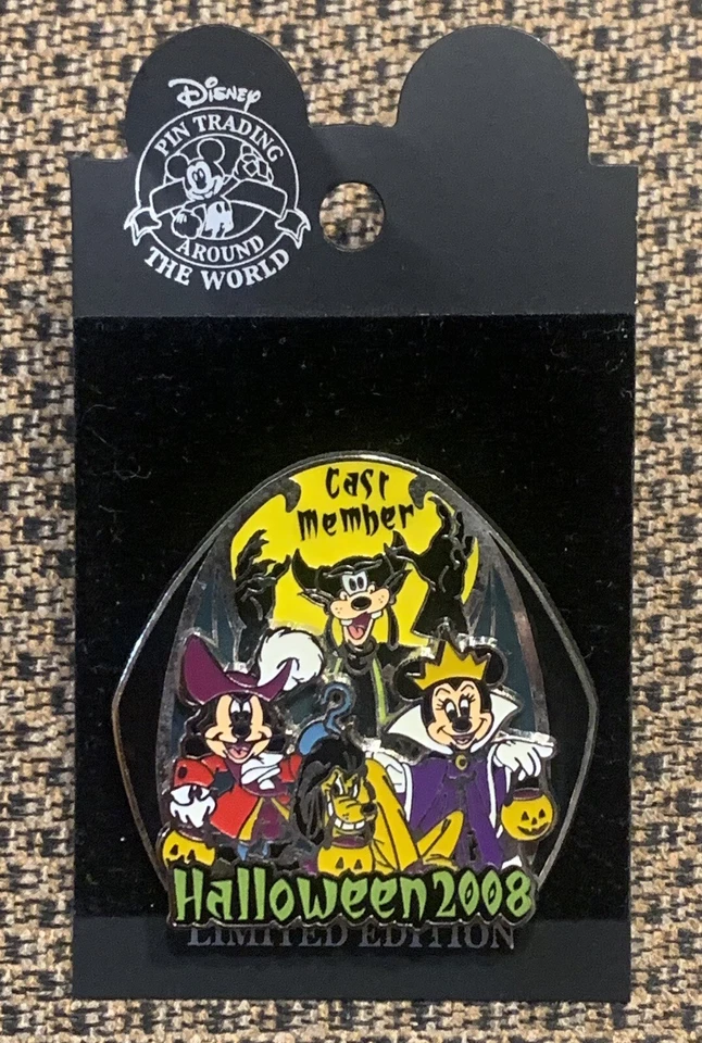 Disney Cast Member Halloween 2008 Mickey Minnie Goofy Pluto as Villains Pin LE - Image 1 of 1