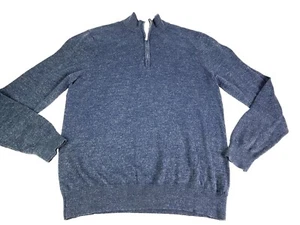 Faherty Golf 1/4 Zip Sweater Herren Large Pullover Blau Stretch Gummibündchen  - Bild 1 von 5